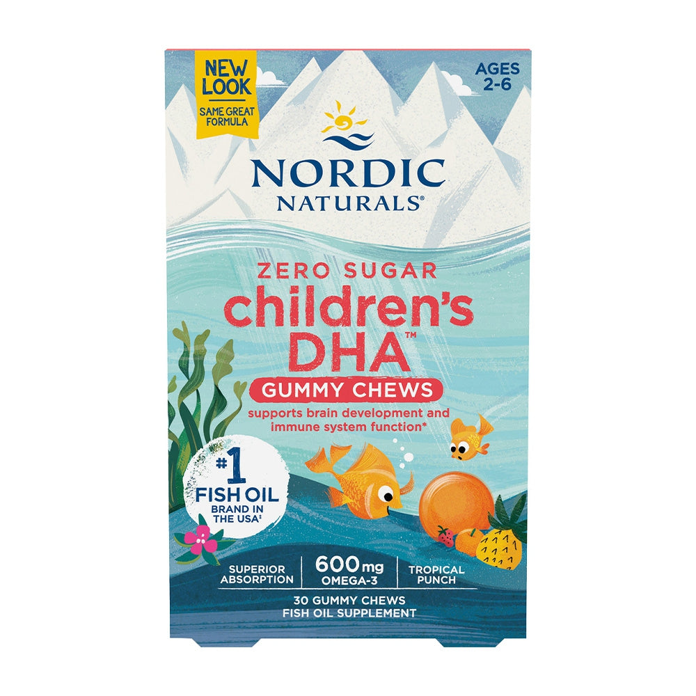노르딕내추럴스 제로 슈가 어린이 DHA 구미츄 600mg DHA 355EPA 145트로피칼 펀치 맛 30구미츄