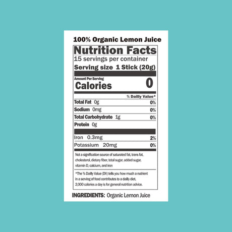 ALLBIO Organic Lemon Juice Sticks | 0.67Oz X 15 Pack – USDA Certified, Cold-Pressed, Not from Concentrate | No Sugar | Portable, Single-Serve Packets for Lemon Water, Tea, Cooking, Baking & Recipe