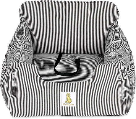 Dog Car Seat for Small Dogs,Fully Detachable and Washable Puppy Dog Booster Seats with Storage Pockets and Clip-On Safety Leash,Non-Slip Base Dog Bed Dual-Use for Car and Home (Black)