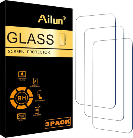 Screen Protector for Iphone 16 / Iphone 15 / Iphone 15 Pro [6.1 Inch] Display 3 Pack Tempered Glass, Dynamic Island Compatible, Case Friendly [Not for Iphone 16 Pro 6.3 Inch].