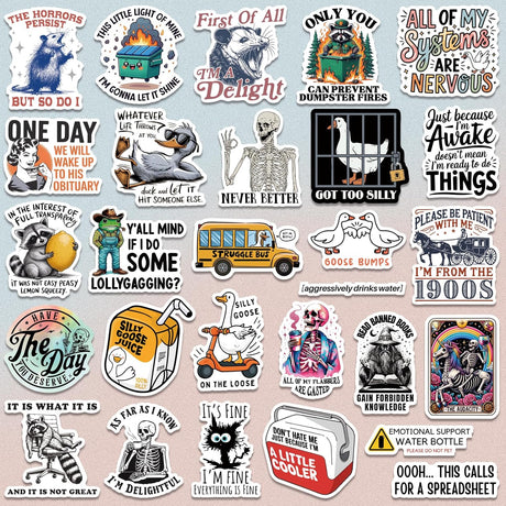 200 PCS Funny Holographic Stickers for Adults, Waterproof Vinyl Sarcastic Meme Decals for Laptop, Water Bottle, Phone, Kindle, Journal, Scrapbook, Bumper, Skateboard, Luggage, No Repeats