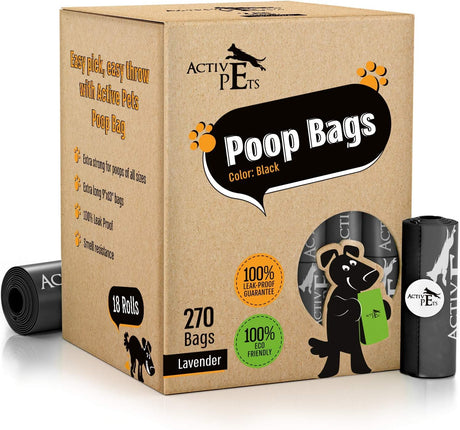 Active Pets Extra Thick Lavender-Scented Dog Waste Bags - Leak-Proof & Easy-Tear for Eco-Friendly Poop Disposal