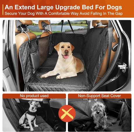 Vailge Dog Car Seat Cover, Dog Hammock for Car Backseat, Non Inflatable Seat Cover for Back Seat,Hard Bottom Back Seat Protector for Cars,Trucs & Suvs